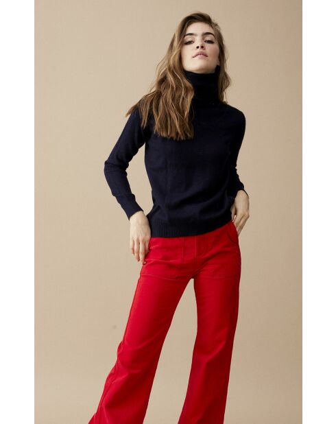 Pantalon bootcut velours côtelé Elisabeth rouge