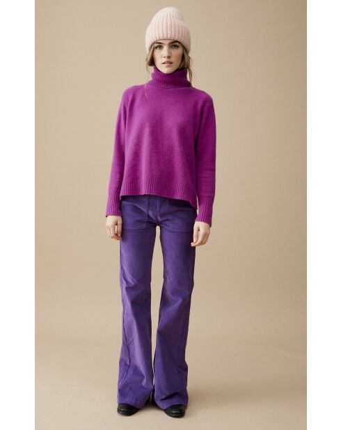 Pantalon bootcut velours côtelé Elisabeth violet