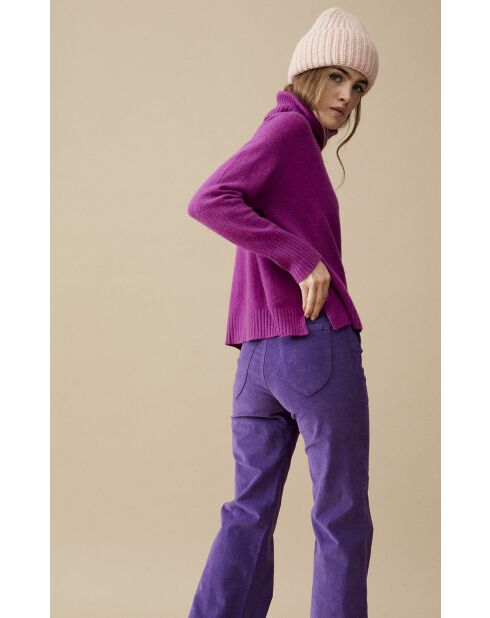 Pantalon bootcut velours côtelé Elisabeth violet