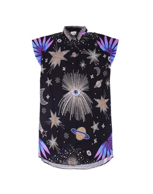 Robe fluide caftan sans manches Jeanne noire