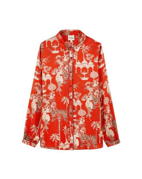 Chemise manches longues à motifs Mani rouge