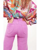 Pantalon droit en velours côtelé William rose