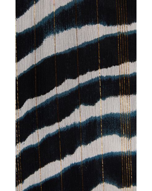 Pantalon large motif zèbre tie and dye Edouard noir