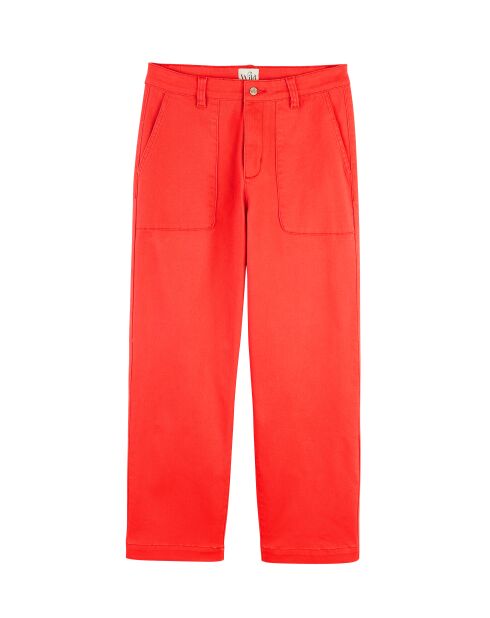 Pantalon jean large rétro Henry rouge