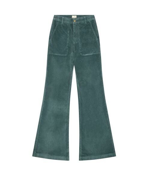Pantalon bootcut velours côtelé Elisabeth vert