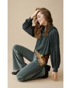 Pantalon bootcut velours côtelé Elisabeth vert