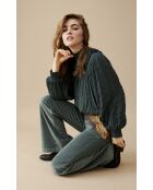 Pantalon bootcut velours côtelé Elisabeth vert