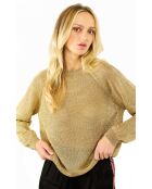 Pull manches longues col rond Romy doré