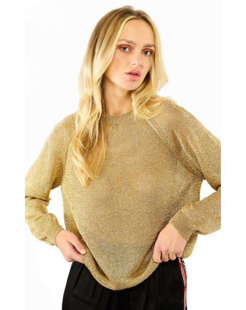 Pull manches longues col rond Romy doré
