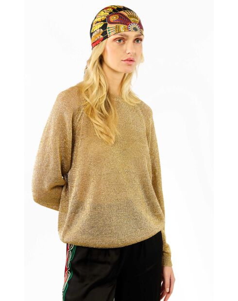 Pull manches longues col rond Romy doré