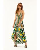 Robe d'été rayée imprimé citron Voila Sicily noire