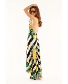 Robe d'été rayée imprimé citron Voila Sicily noire