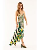 Robe d'été rayée imprimé citron Voila Sicily noire