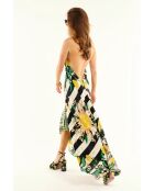 Robe d'été rayée imprimé citron Voila Sicily noire