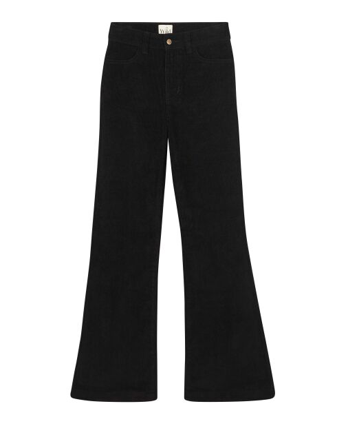 Pantalon flare en velours côtelé Victoria noir