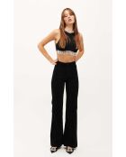 Pantalon flare en velours côtelé Victoria noir