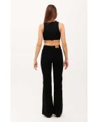 Pantalon flare en velours côtelé Victoria noir