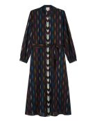 Robe droite manches longues à motifs Tamera noire