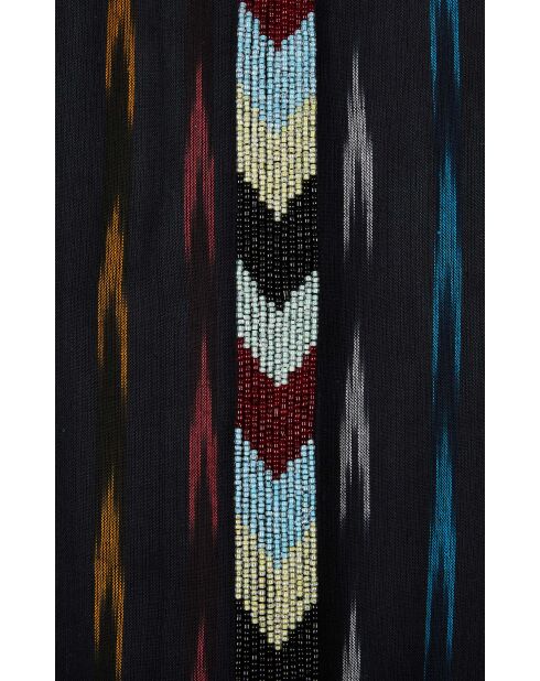 Robe droite manches longues à motifs Tamera noire