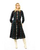 Robe droite manches longues à motifs Tamera noire