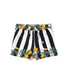 Short fluide rayé imprimé citron Palermo noir