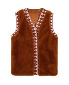 Gilet fourré sans manches Demba camel
