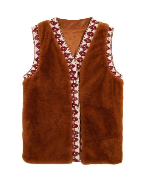 Gilet fourré sans manches Demba camel