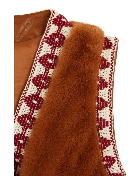 Gilet fourré sans manches Demba camel