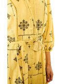 Robe droite midi avec manches et broderies Garcia beige