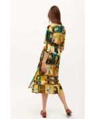 Robe chemise 7/8 imprimé palmiers Jesse Beldi noire