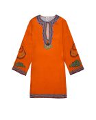 Robe courte manches longues à motifs ethnique Ezra marron