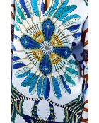 Robe courte manches longues à motifs Come bleue
