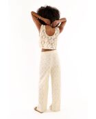 Crop top crochet dentelle Hedda blanc