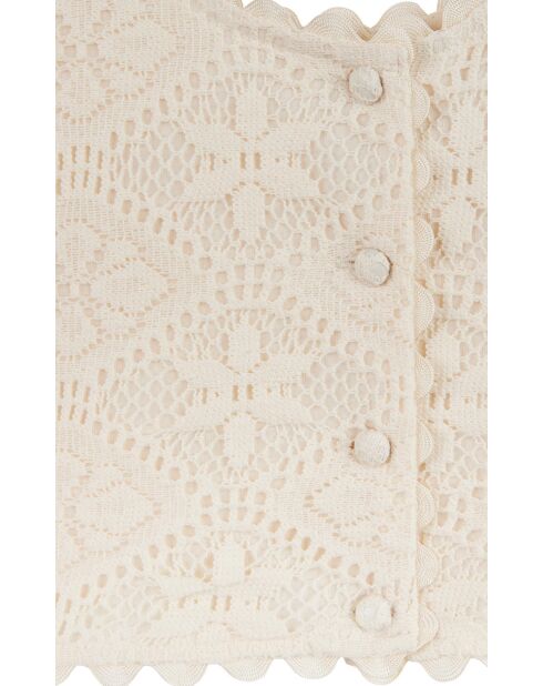 Crop top crochet dentelle Hedda blanc