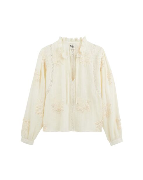 Blouse en coton brodé Teresa blanche