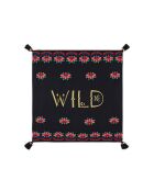 Foulard en gaze de coton brodé Ocampo noir