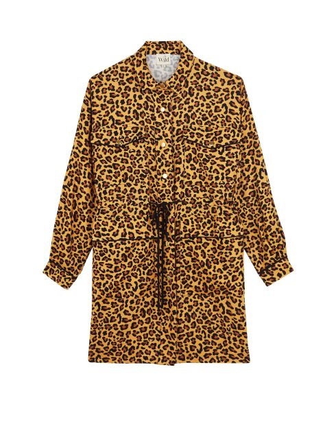 Robe courte léopard Shirkan marron