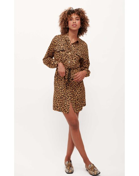 Robe courte léopard Shirkan marron