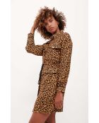 Robe courte léopard Shirkan marron