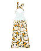 Robe courte imprimé vintage Anita jaune