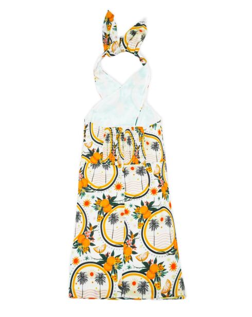 Robe courte imprimé vintage Anita jaune