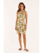 Robe courte imprimé vintage Anita jaune