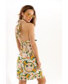 Robe courte imprimé vintage Anita jaune