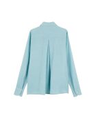 Chemise gaze de coton brodée de palmiers Angelo bleue