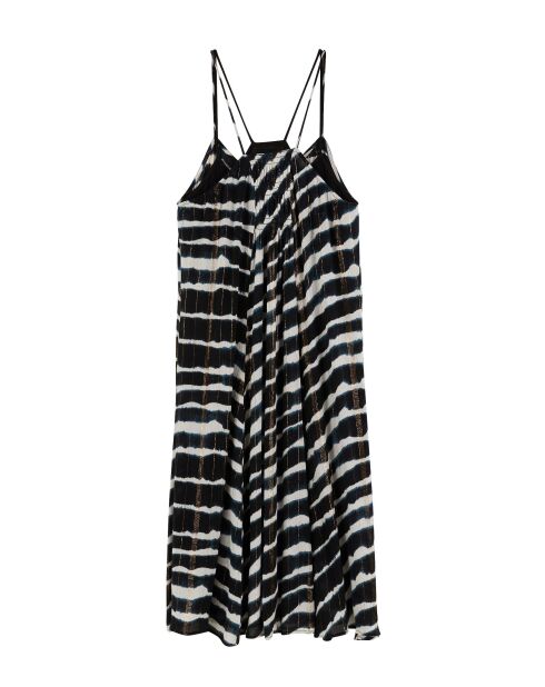 Robe fluide motif zèbre tie and dye Ethan noire