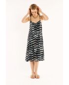Robe fluide motif zèbre tie and dye Ethan noire