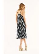 Robe fluide motif zèbre tie and dye Ethan noire