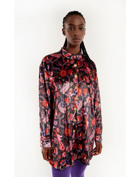 Robe courte à motifs effet velours Maisie violette