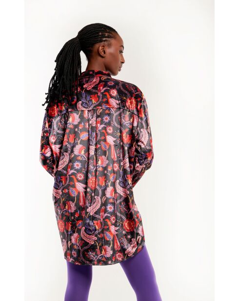 Robe courte à motifs effet velours Maisie violette