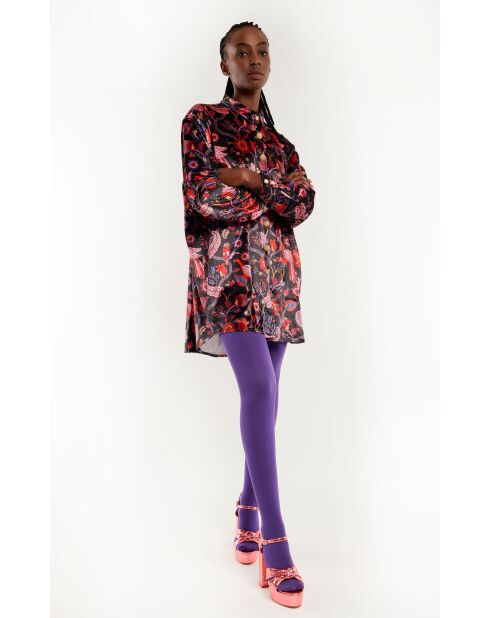 Robe courte à motifs effet velours Maisie violette